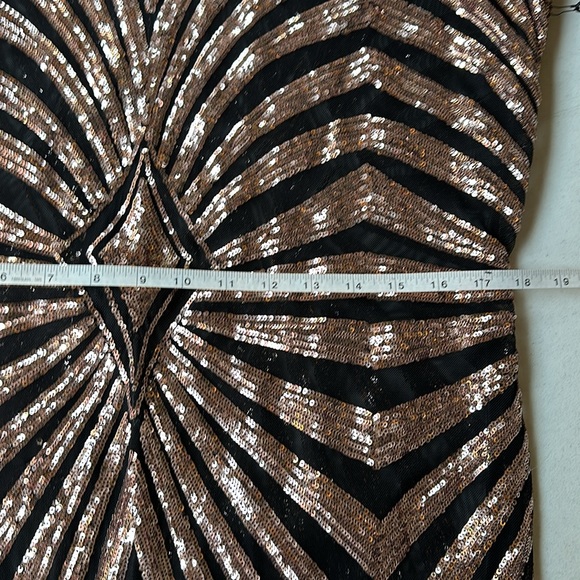 24K Label by K Too | Black Sheer Sequined Maxi Evening Dress - Picture 7 of 8